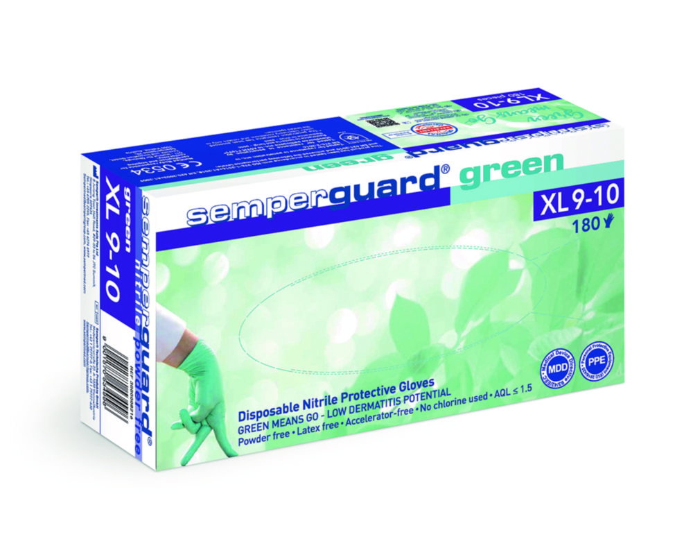 Einmalhandschuhe, Semperguard® Green, Nitril | Handschuhgröße: XL, Länge: 240 mm, Dicke: 0.06 mm