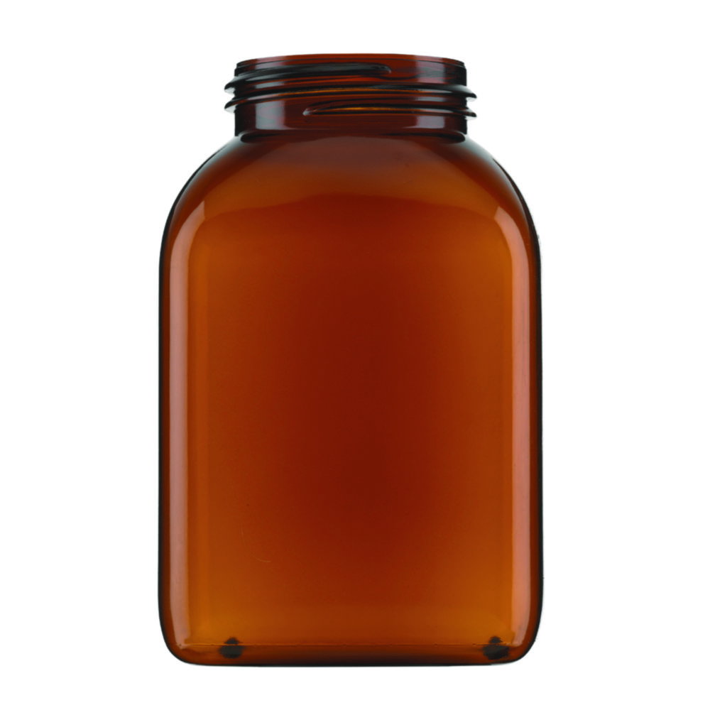 Vierkant-Weithalsbehälter, ohne Verschluss, Serie 310, PVC hart, braun