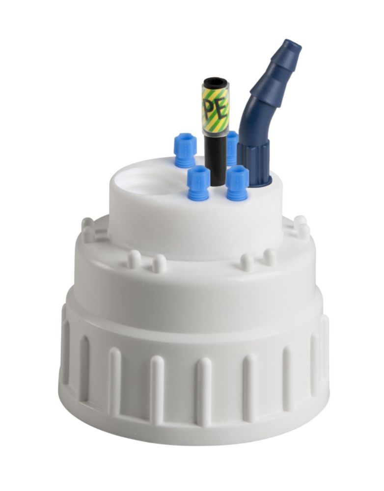 SafetyWasteCap 83B (für Nalgene-Flaschen) 4 x 3,2/2,3mm AD,1 x Leak, mit Erdungsanschluss