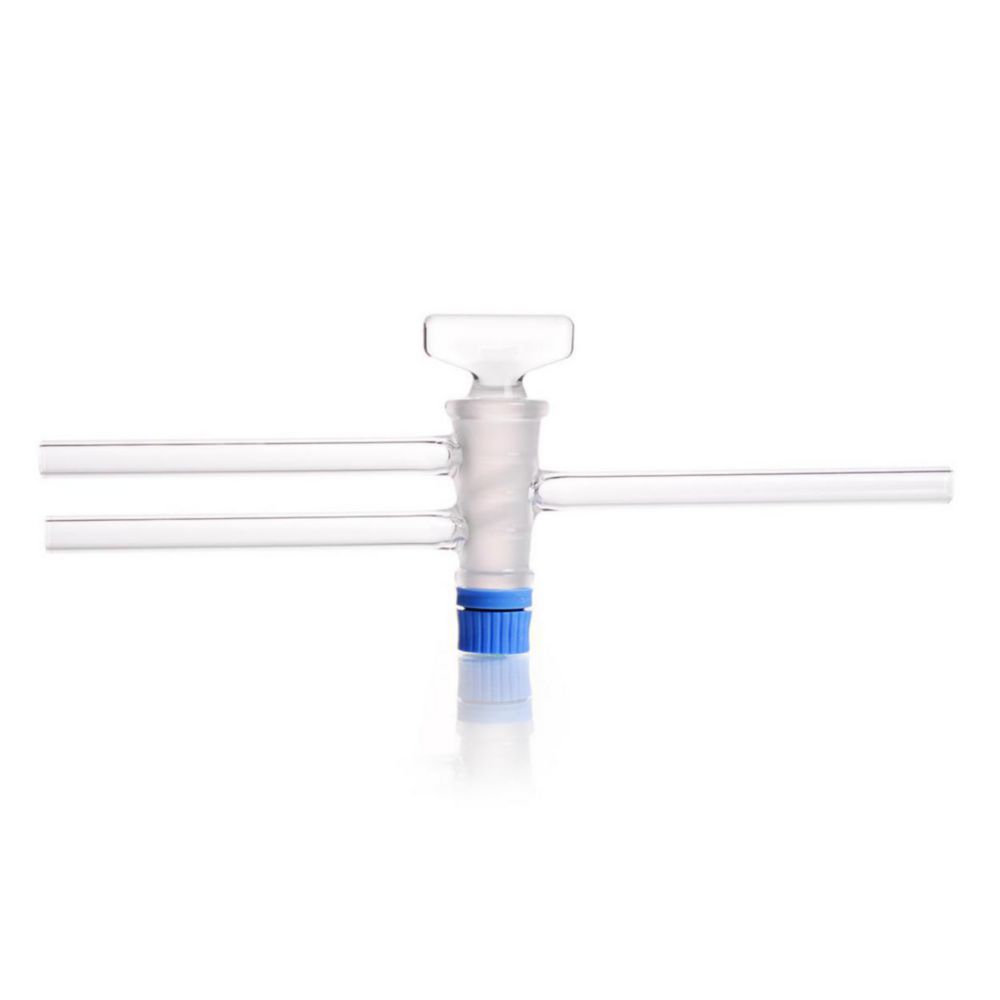 Patenthahn kompl. mit SBW-Küken Bohrung 4 mm, NS 18,8/50 DURAN, mit 3-teil. Sicherung