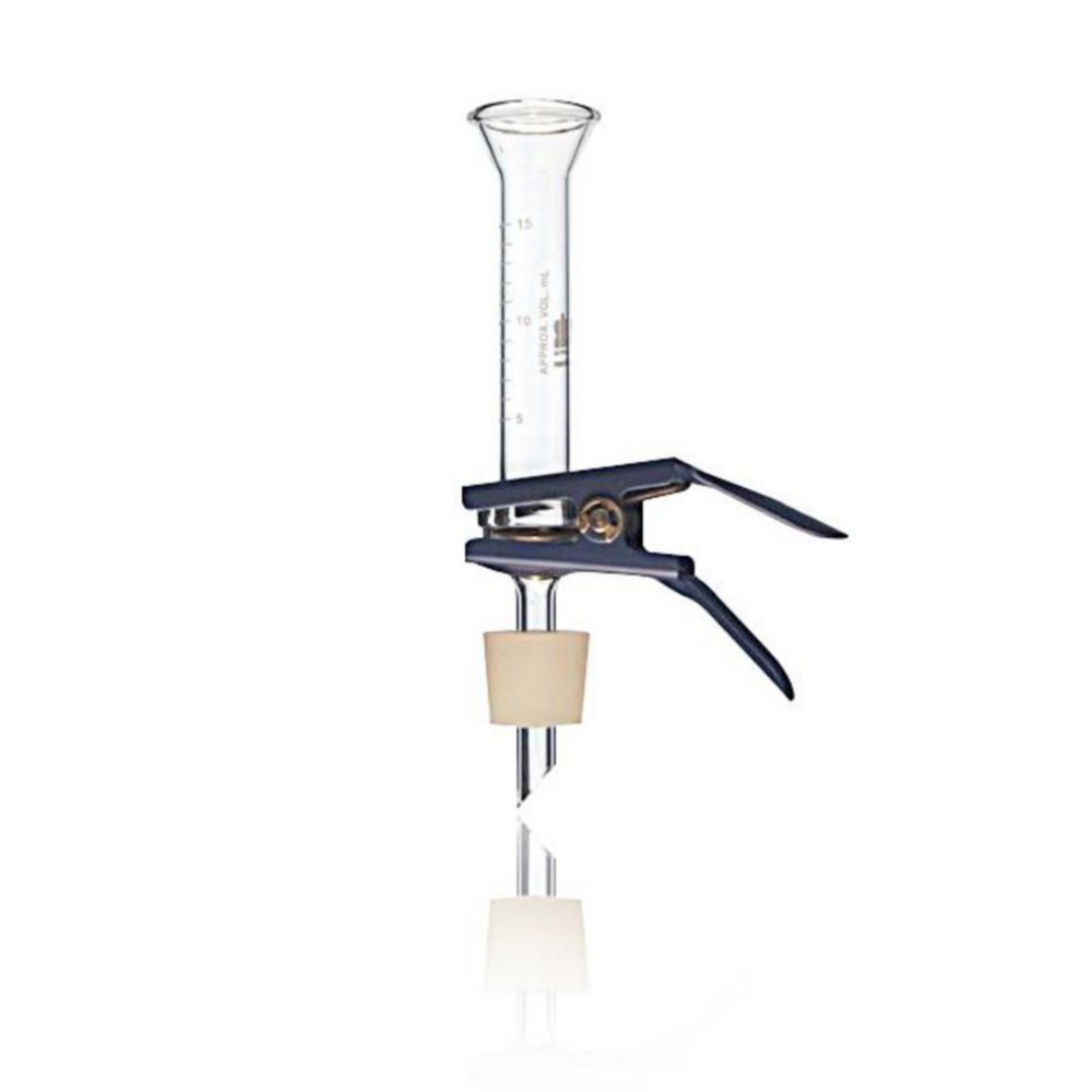 Mikrofiltrationseinheit 25 mm mit Glasfrittenbasis Por. 40-60µm, Trichter 15ml, und Silikonstöpsel