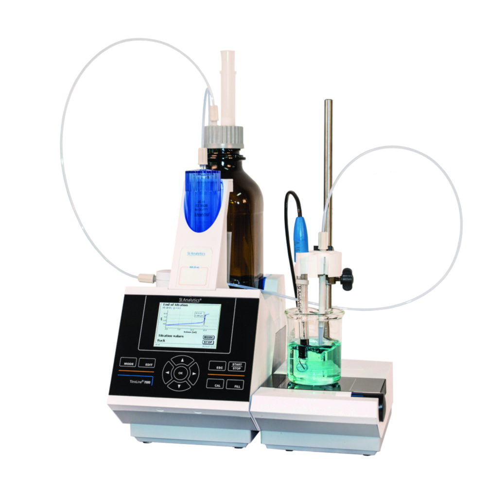Automatischer Titrator TitroLine® 7000, mit Magnetrührer TM 235, 20 ml Wechseleinheit und pH-Elektrode