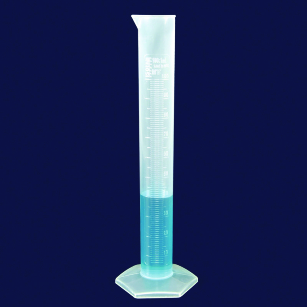 Messzylinder, PP, hohe Form, Klasse B, erhabene Graduierung
