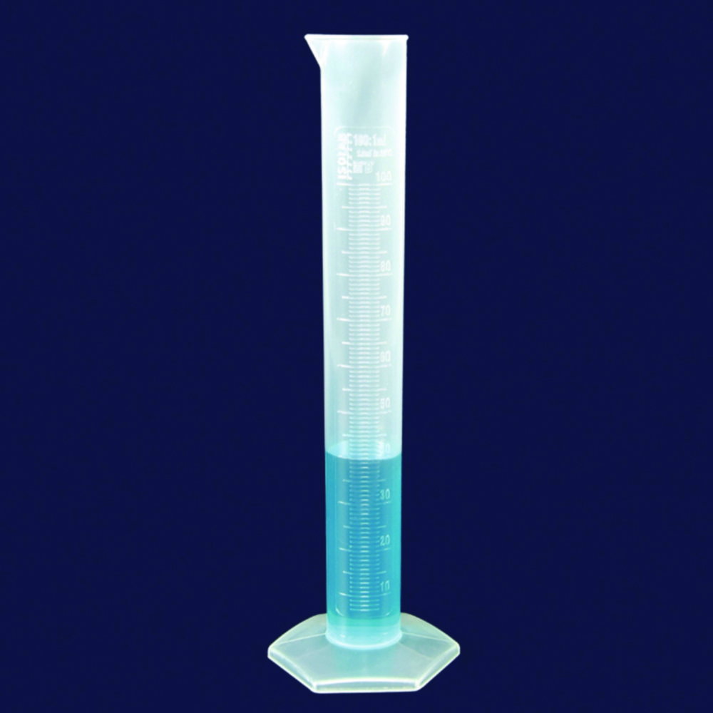 Messzylinder, PP, hohe Form, Klasse B, erhabene Graduierung