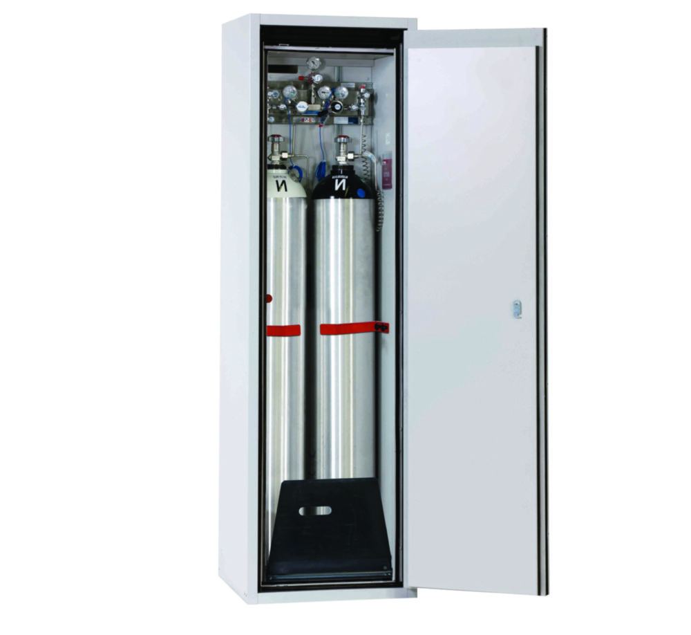 Druckgasflaschenschrank G-Ultimate 90 RAL 7035 lichtgrau, 598x615x2050mm, inkl. 1x Stahlblech Standardeinrichtung