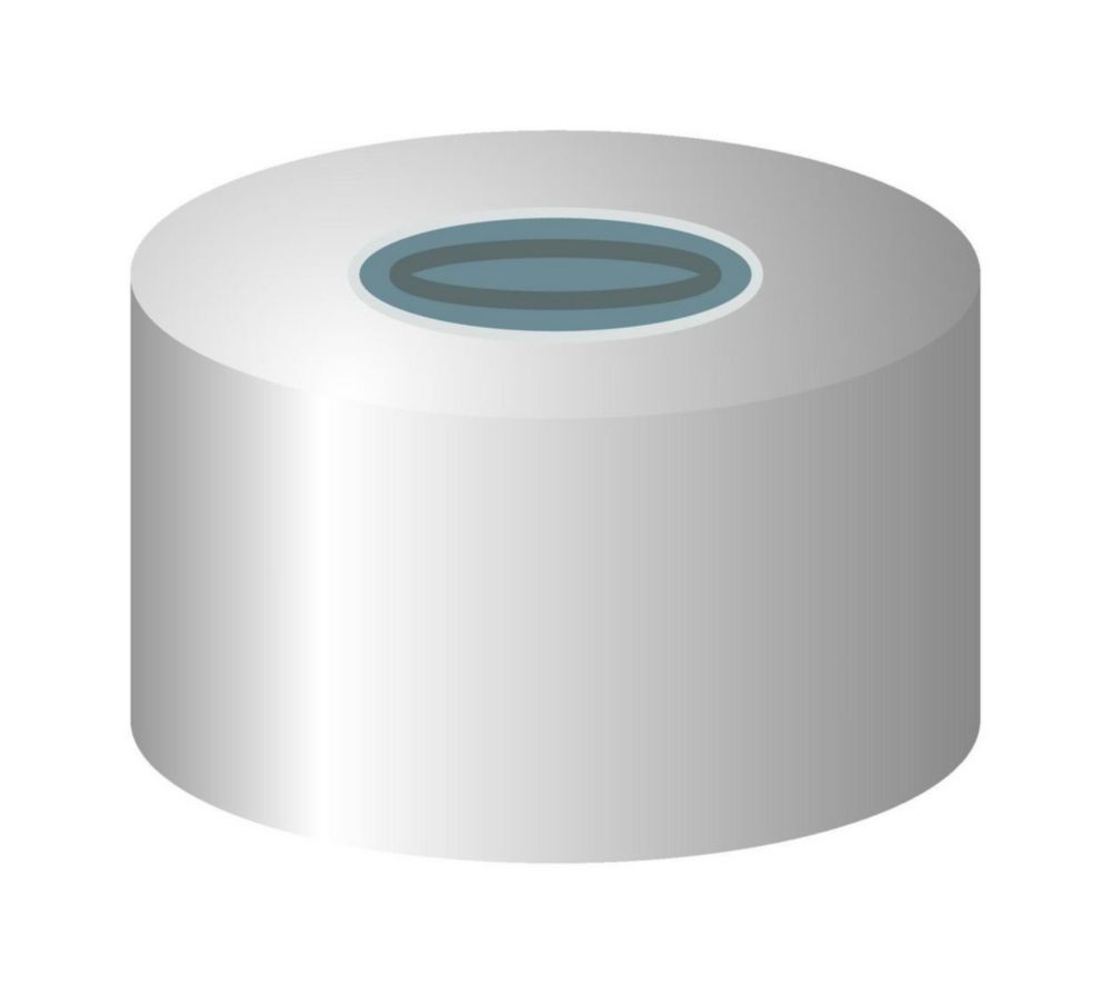 Aluminium Bördelkappe N 13, silber Loch Butyl/zentrische PTFE-Laminierung grau Härte: 50° shore A, VE=100