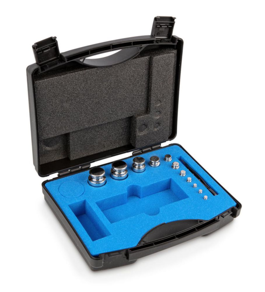 Gewichtssatz F1 ECO-Form, 1g...200g Edelstahl poliert, im Kunststoff-Koffer inkl. Pinzette