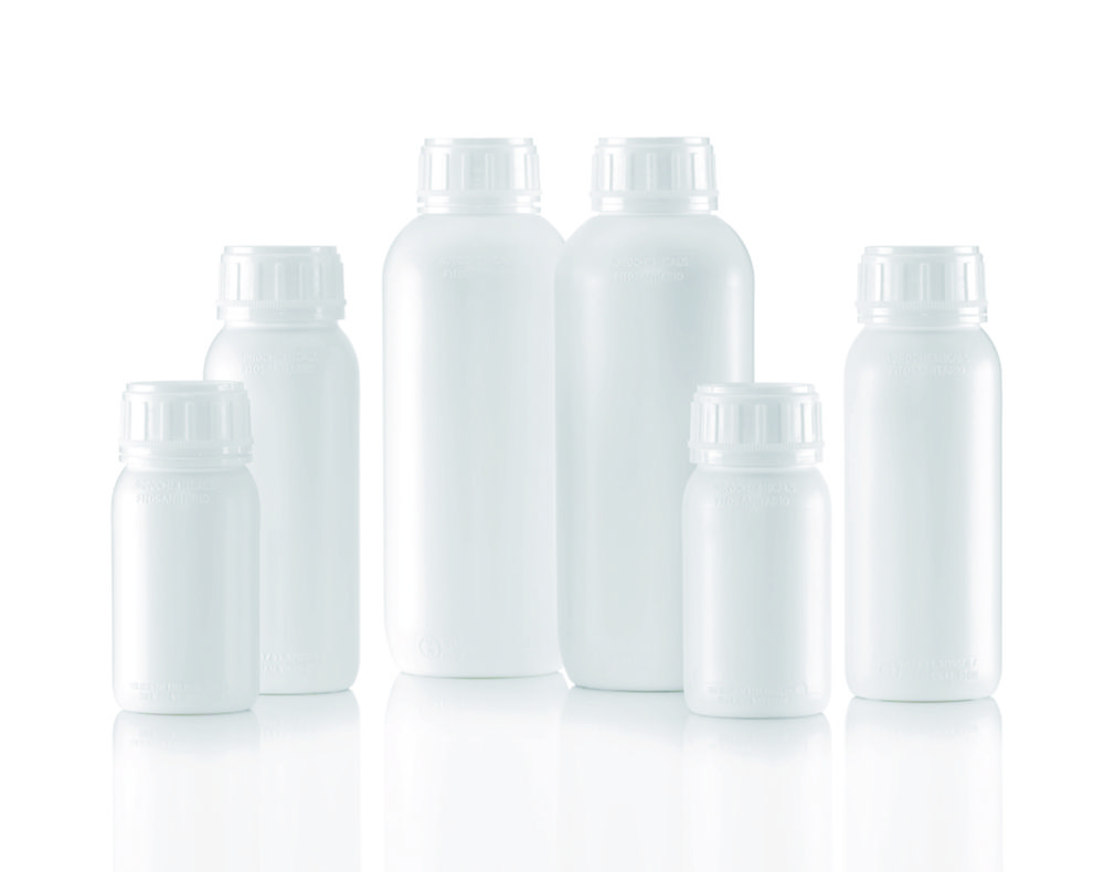 Rundflasche ohne Verschluss, Serie 321 'VarioPack Dual', mit PA-Barriere, weiß