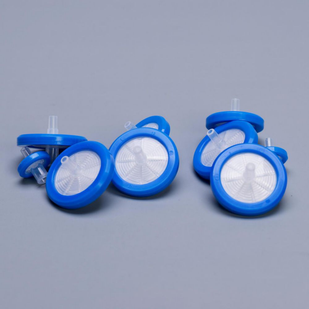 PVDF-Spritzenvorsatzfilter 0,45 µm Ø 30 mm, blau, steril VE=45