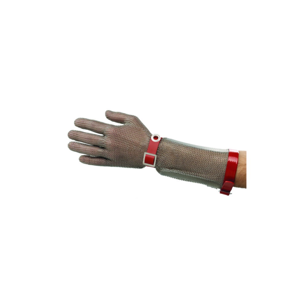 Schnittschutz-Kettenhandschuhe, mit langer Stulpe
