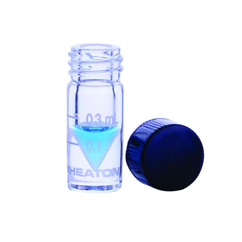 WHEATON-Fläschchen 0,3 ml, klar Borosilikatglas, Schraubgewinde 13-425, VE=12
