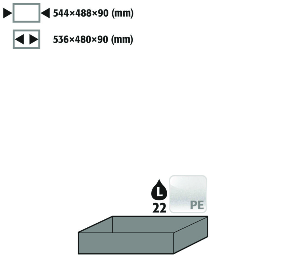 Einlegewanne 22 L, PE weiß, für Vollauszug