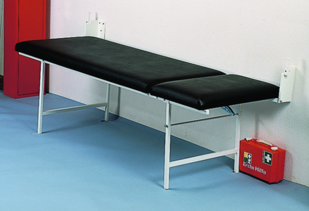 Wandklapp-Ruheraumliege Stahl Kopfteil verstellbar, schwarz