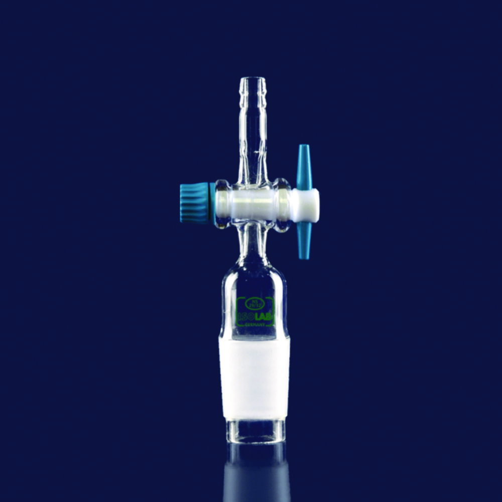 Verbindungsstücke für Schläuche, Borosilikatglas 3.3, gerade, mit Hahn