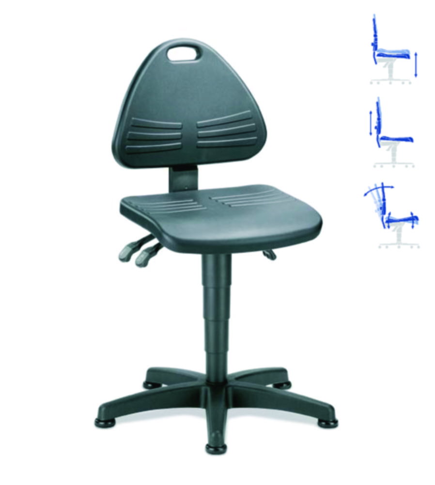 Laborstuhl Isitec | Typ: Isitec 1, Sitzhöhe: 430 ... 600 mm, Ausführung (Fuß): Gleiter