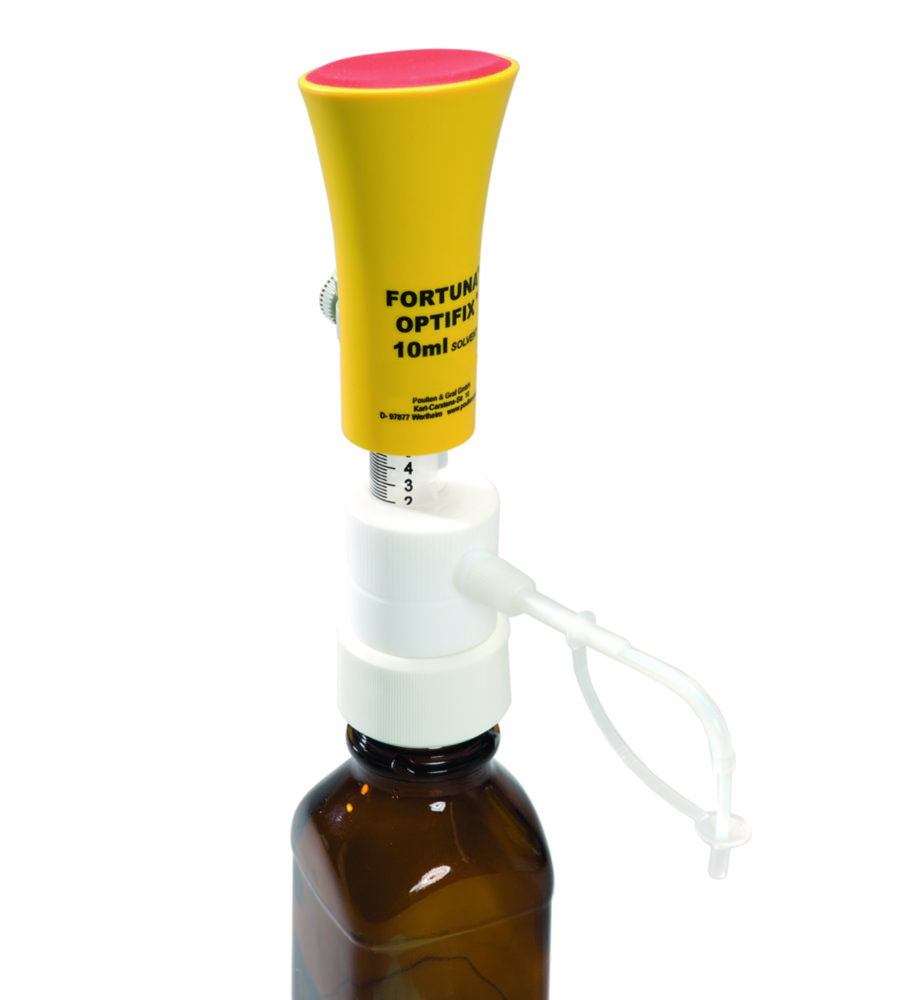 Dosiergeräte FORTUNA® OPTIFIX® SOLVENT | Typ: SOLVENT-56 + Feuchtigkeitsabsorber, Dosiervolumen: 60 ... 300 ml, Teilung: 5.0 ml