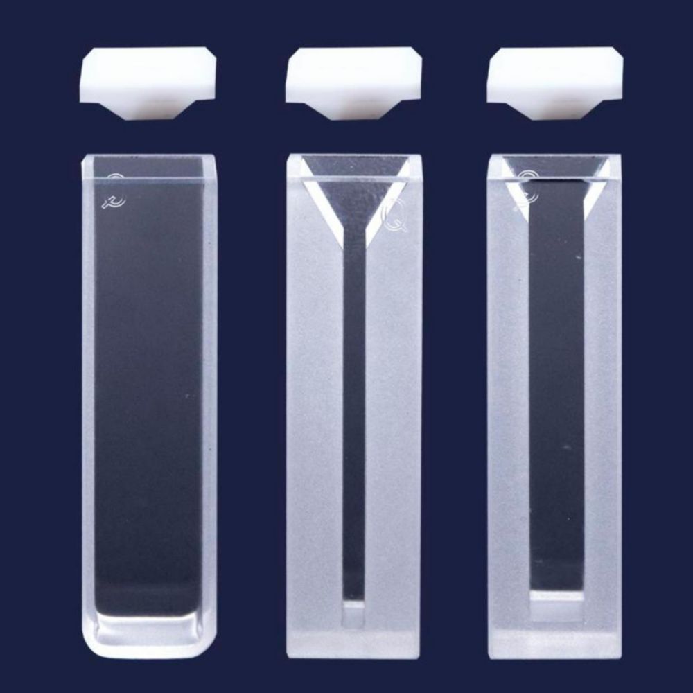 Makro-Küvetten 12,5 x 12,5 x 45 mm ES Quarz, 3,5 ml, PTFE-Kappe VE=2