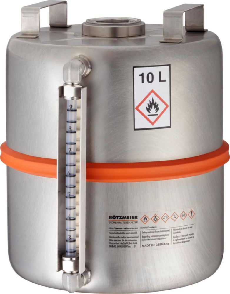 Edelstahl-Sammelbehälter 10 ltr/2" mit Inhaltsanzeige