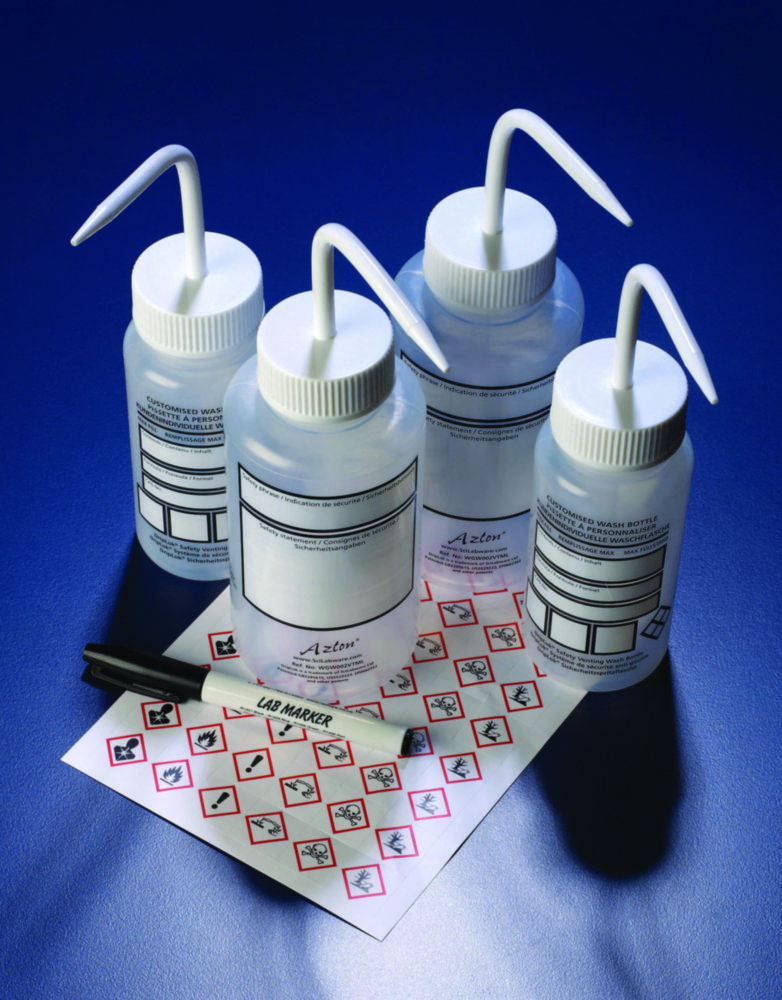 Sicherheitsspritzflaschen mit Beschriftungsfeld, LDPE, mit DripLok®-Ventil