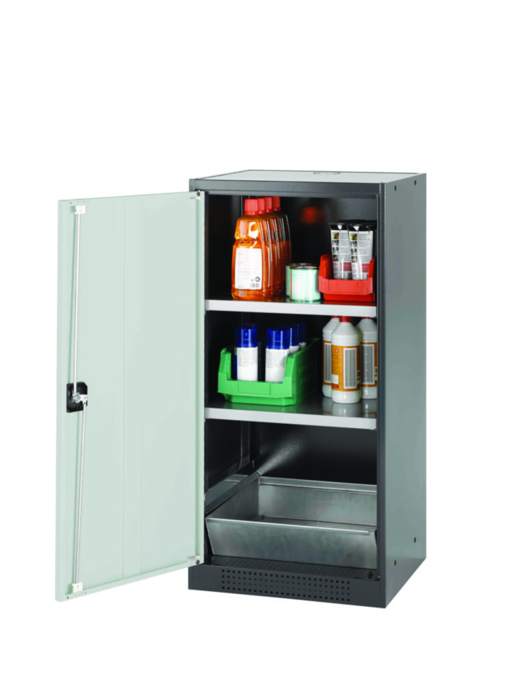 Chemikalienschrank CS-Classic 545 x 520 x 1105 mm (BxTxH), Flügeltüren, RAL 7016 2 Fachböden, Bodenauffangwanne STAWA-R