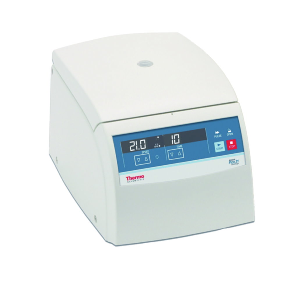 Mikrozentrifuge Heraeus™ Pico™ 21 mit doppelreihigem Rotor | Typ: Pico™ 21, Max. RZB: 21000 x g, Drehzahl: 14.800 1/min