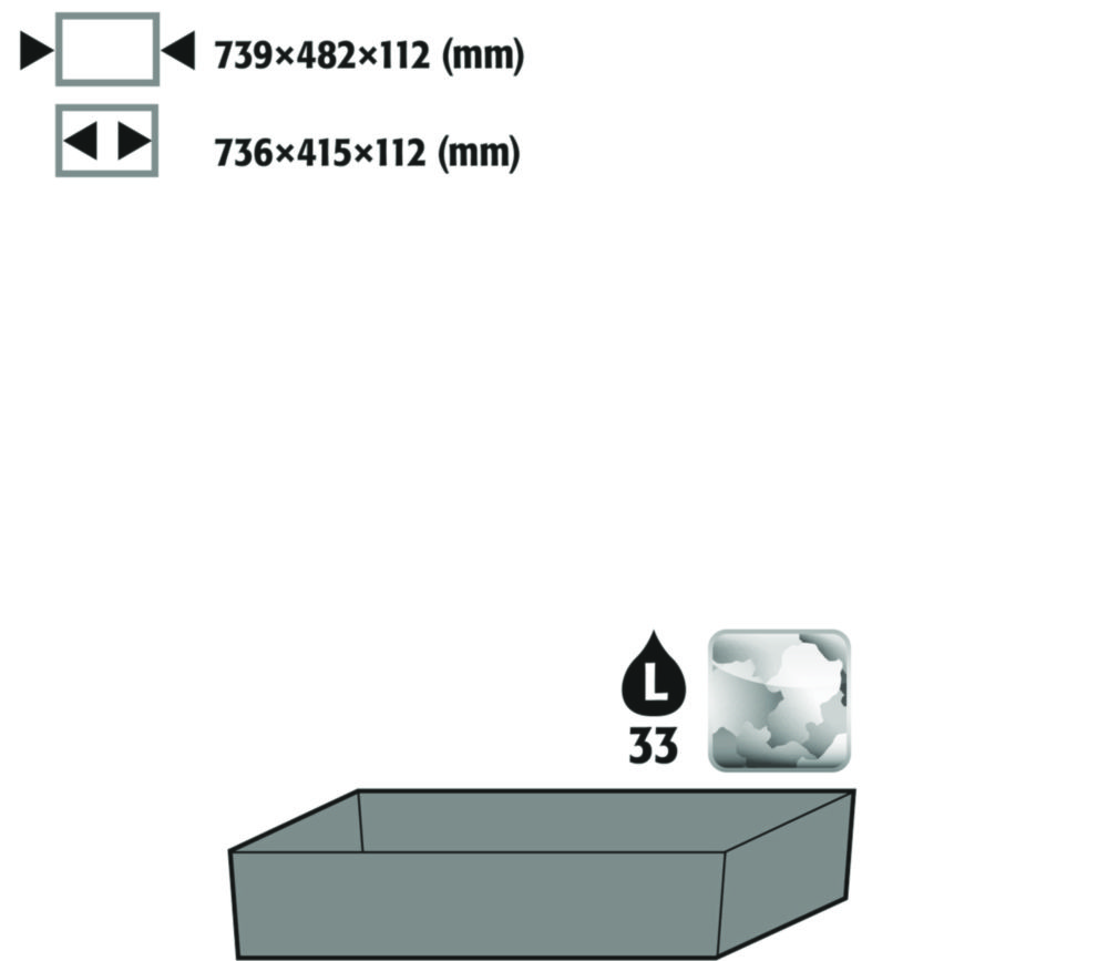 Bodenauffangwanne mit Ablaufblech verzinkt, Breite 739mm, für Sicherheitsschrank CS.xxx.81