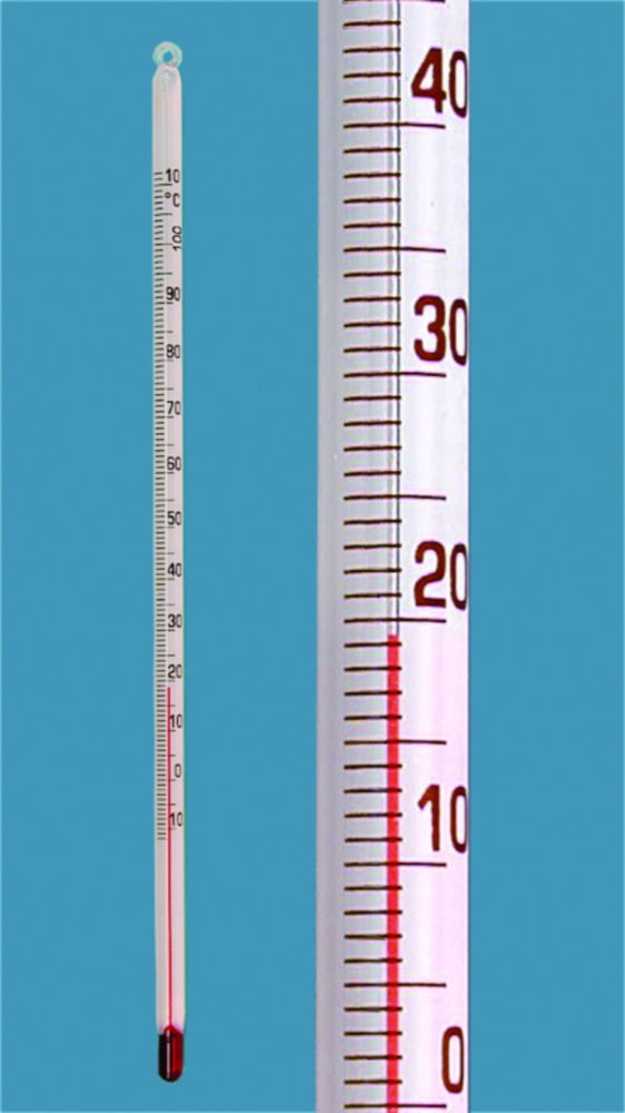 Einfachtyp-Thermometer, Stabform, Eintauchtiefe total