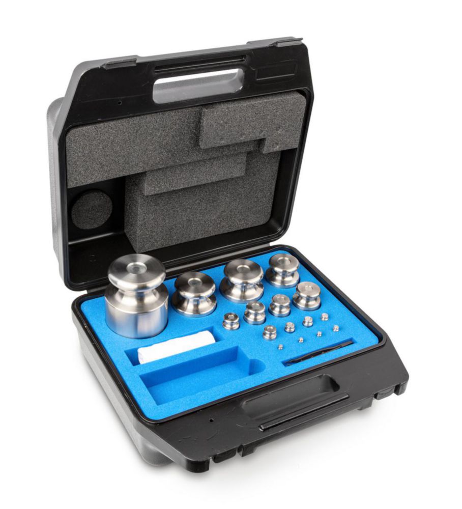 Gewichtssatz F2, 1g...5kg Edelstahl, feingedreht, im Kunststoff-Koffer