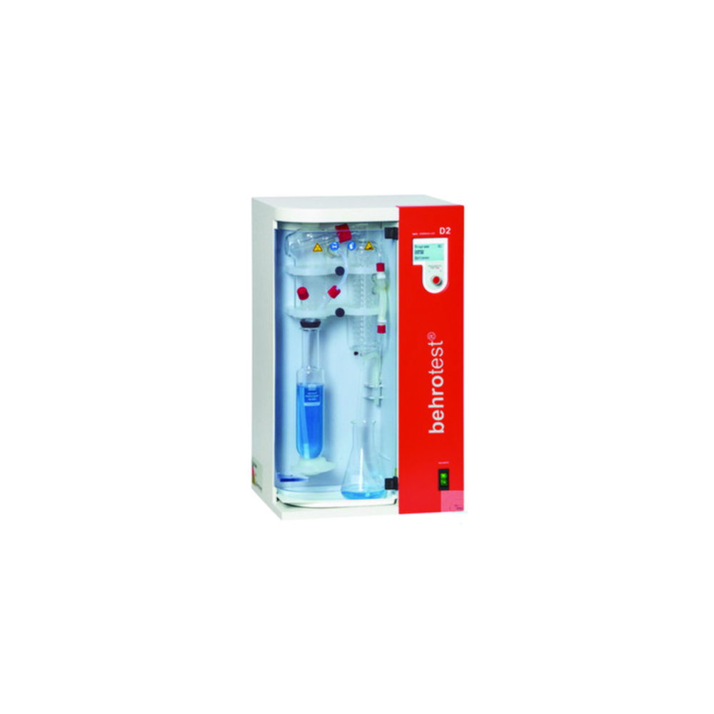 Wasserdampfdestillierer D2, für die Bestimmung von Organischen Säuren, Destillation in einen Erlenmeyerkolben 500 ml