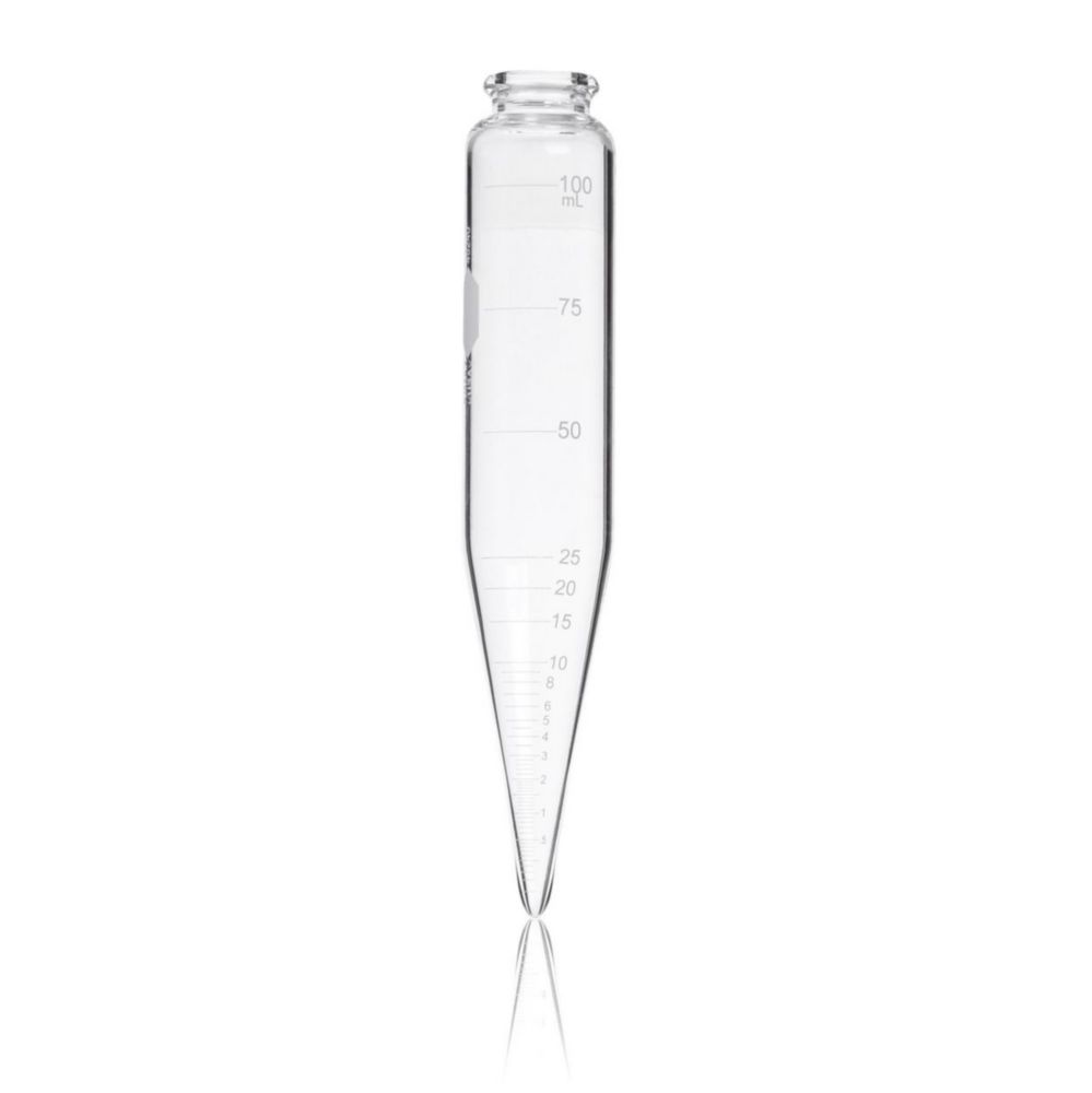 ASTM-Zentrifugengläser, 8", Öl, Boro 3.3 | Nennvolumen: 100 ml, Max. RZB: 800 x g, Abmessungen (ØxH): 37 x 203 mm