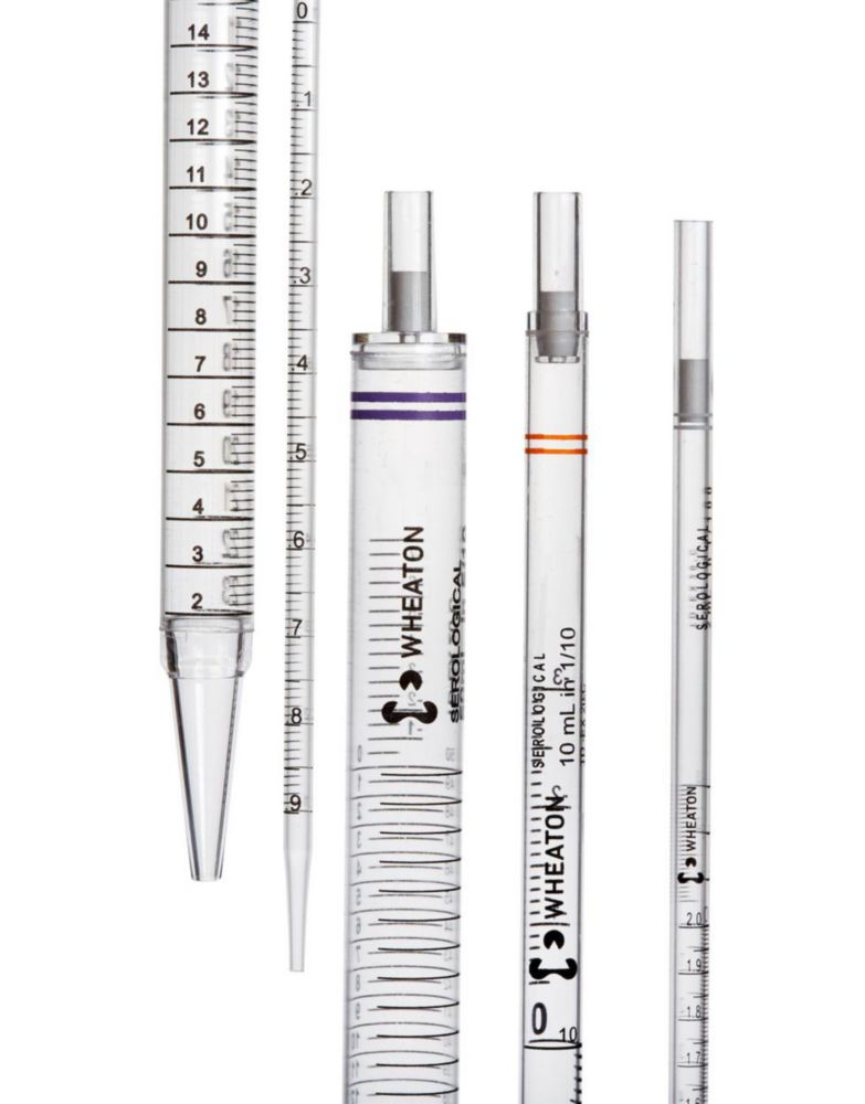 Serologische Pipetten 1 ml, PS 0,01 ml Graduierung, steril, einzeln verpackt, (VE mit 1000 St.und Innenverpackung à 200 St.)