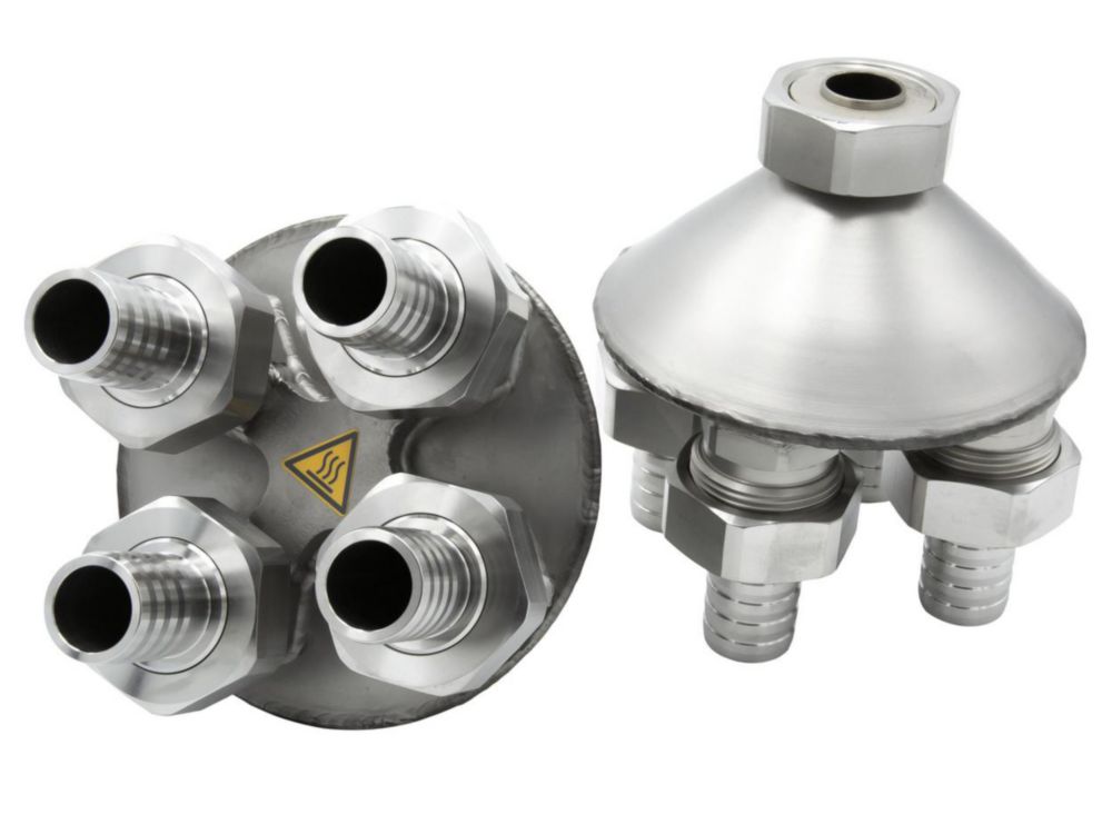 4fach-Verteiler G1 1/4" innen mit Schlaucholiven für Schlauch 1" l.W., VE=2