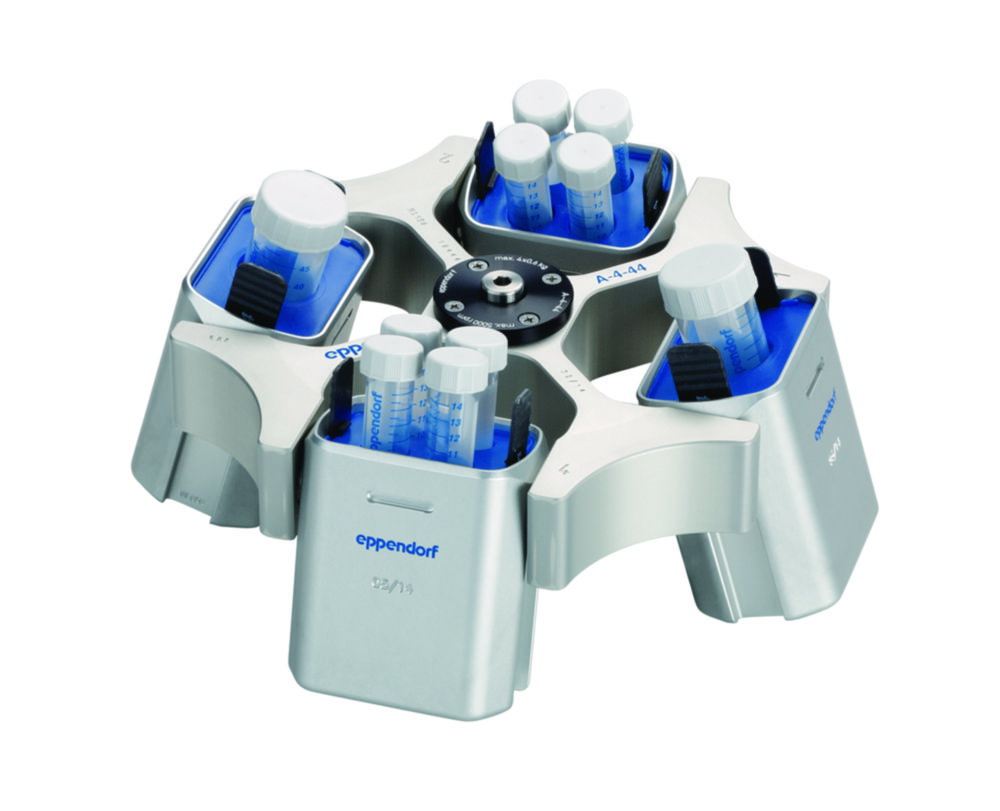 Ausschwingrotor A-4-44 für Zentrifugen 5804/5804 R, 5810/5810 R, inkl. 4 Rechteckbecher à 100 ml