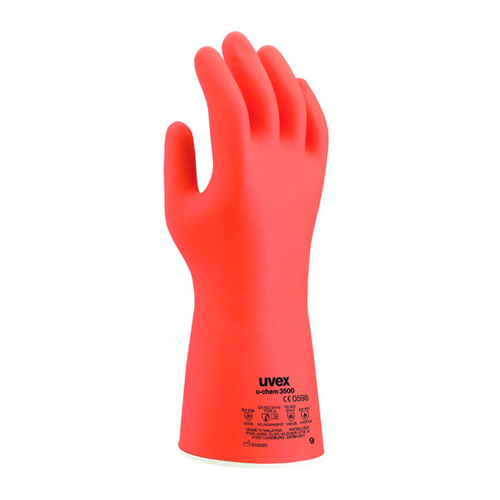 Chemikalienschutzhandschuh uvex u-chem 3500, NBR | Handschuhgröße: 7, Länge: 320 mm, Dicke: 0.40 mm