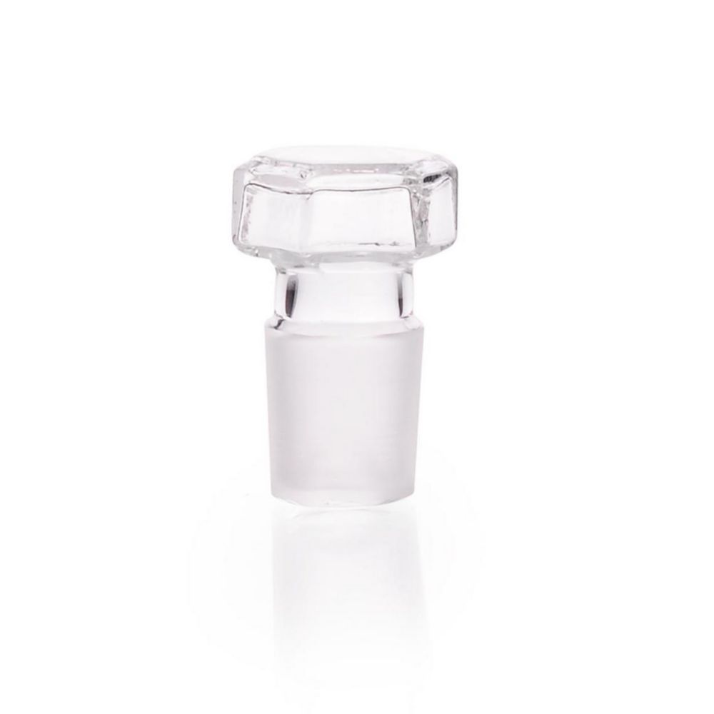 DURAN® Sechskanthohlstopfen, Kurzschliff, flach, geschliffen, NS 14/15