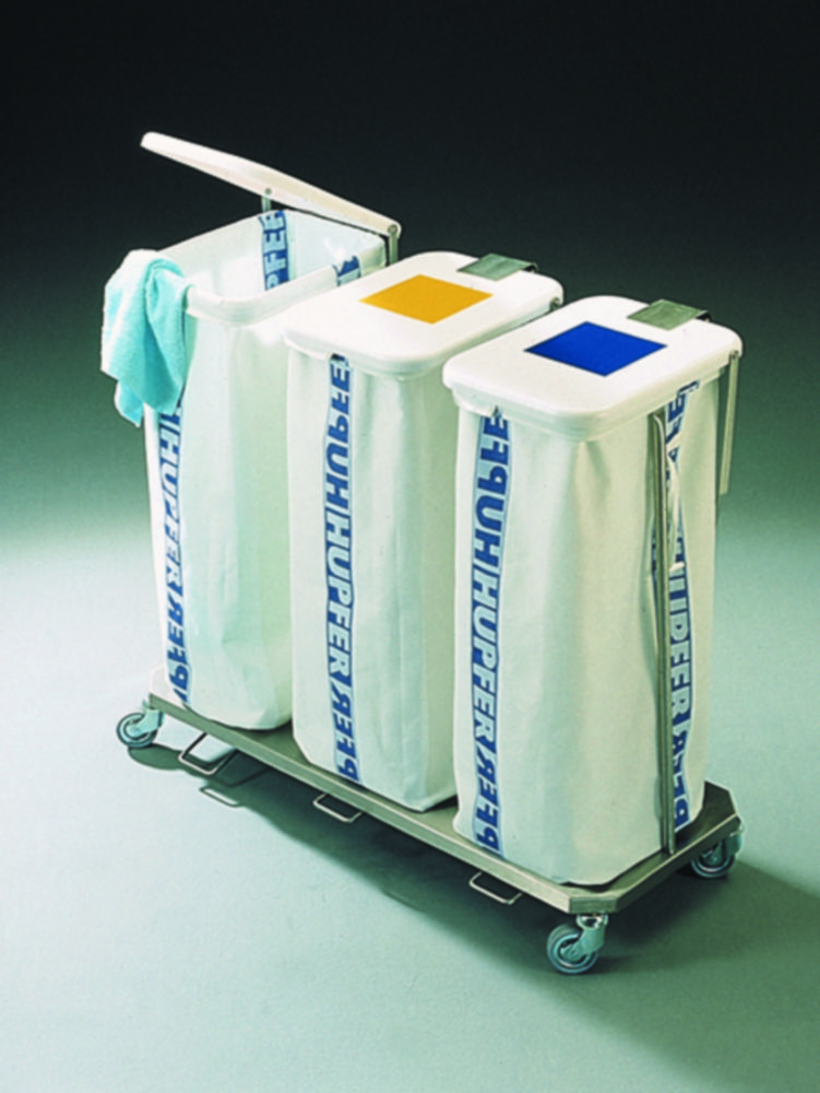 Sammler Wäsche/Abfallsäcke SWAF-1 mit Fußhebel und Deckel, Edelstahl