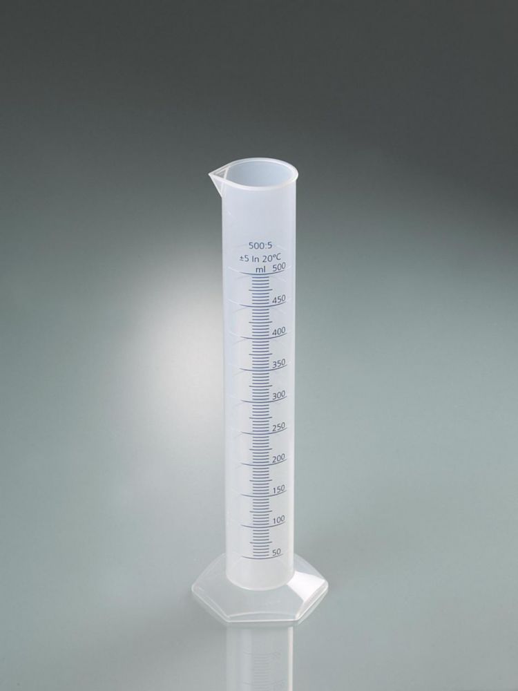 Messzylinder 500 ml, PP Klasse B, blaue Skala