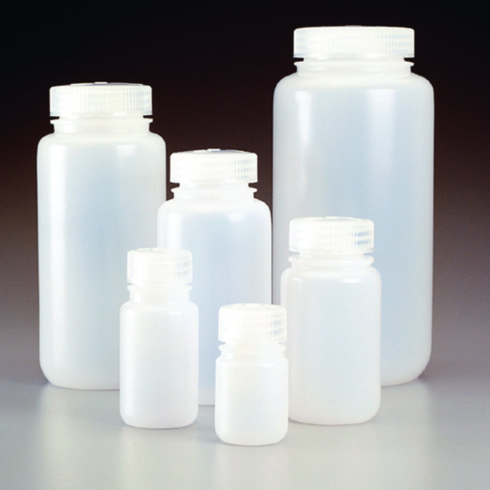 Weithalsflaschen Nalgene™ Economy, HDPE, mit Schraubverschluss PP