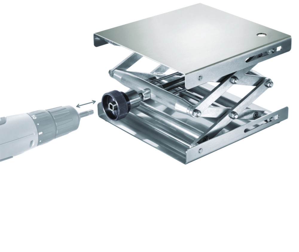 Hebebühne 200 x 200 mm DIN 12897, verstellbar per Akkuschrauber