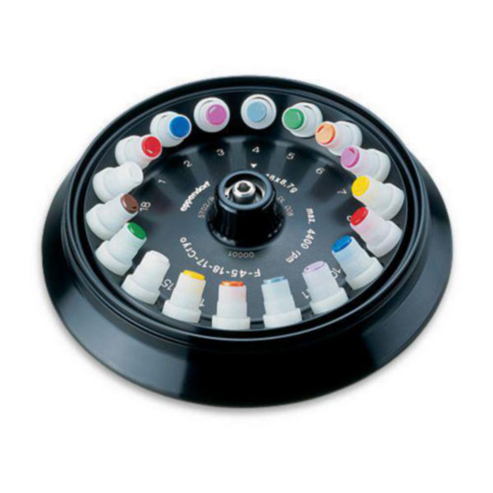 Festwinkelrotor F-45-18-17-Cryo für Zentrifugen 5702/5702 R/5702 RH | Typ: F-45-18-17-Cryo, Für Gefäße: 1 ... 2 ml Kryoröhrchen