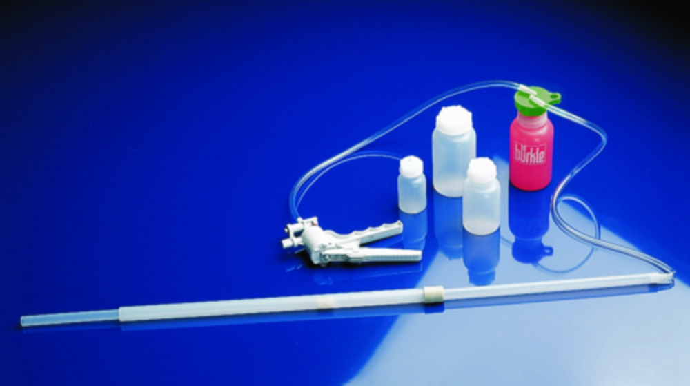Probensammler UniSampler mit Teleskoplanze, inkl. je 5 Probenflasche PP 250 + 500 ml, Handvakuumpumpe und Adapter