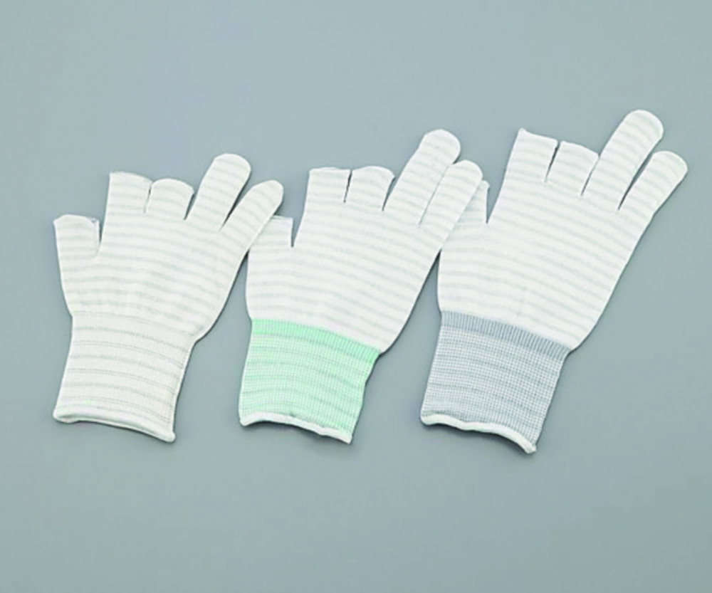 ESD Handschuhe ASPURE 3 Halbfinger, weiß