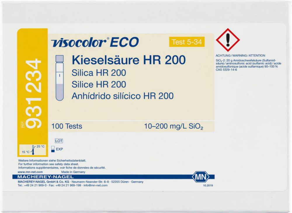 VISOCOLOR ECO Kieselsäure HR 200 10-200mg/l, Packung á 100 Bestimmungen kein ADR