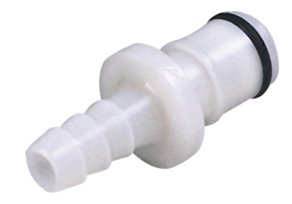 CPC Schlauchnippel Schlauch/Gewinde 6,4, NW 6,4, Länge 36 mm Vollkunststoff Delrin ohne Ventil, Mutterteil