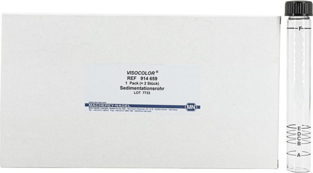 VISOCOLOR Bodenkoffer Sedimentationsrohr mit Schraubverschluß, Packung à 2 St.