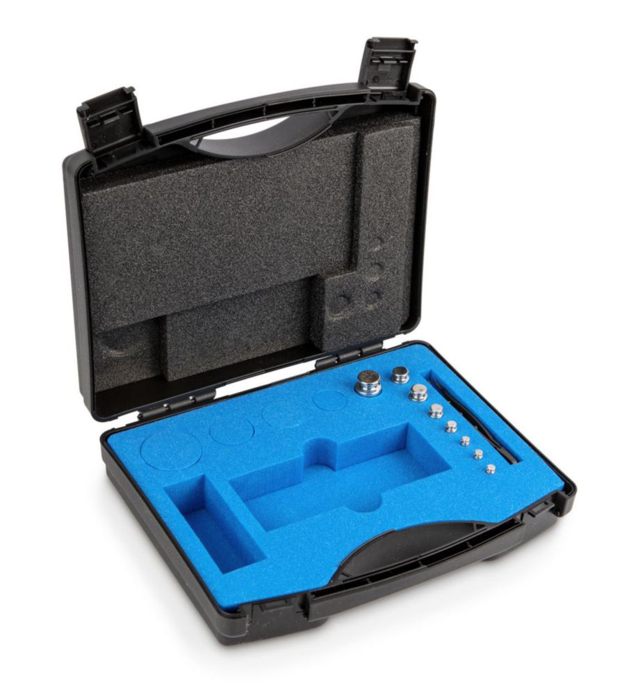 Gewichtssatz F1 ECO-Form, 1g...50g Edelstahl poliert, im Kunststoff-Koffer, inkl. Pinzette