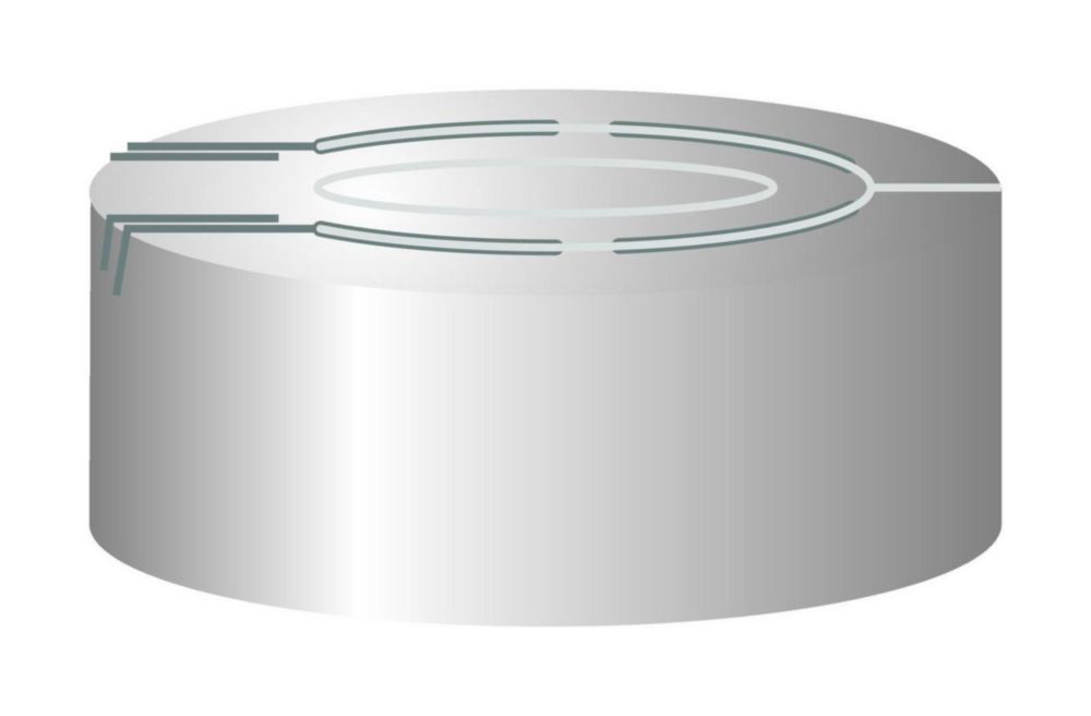 Alu-Ganzabrisskappen N 20, silber Butyl dunkelgrau/zentr. PTFE-Laminierung grau, Härte: 50° shore A, Septendicke: 3 mm, VE=100