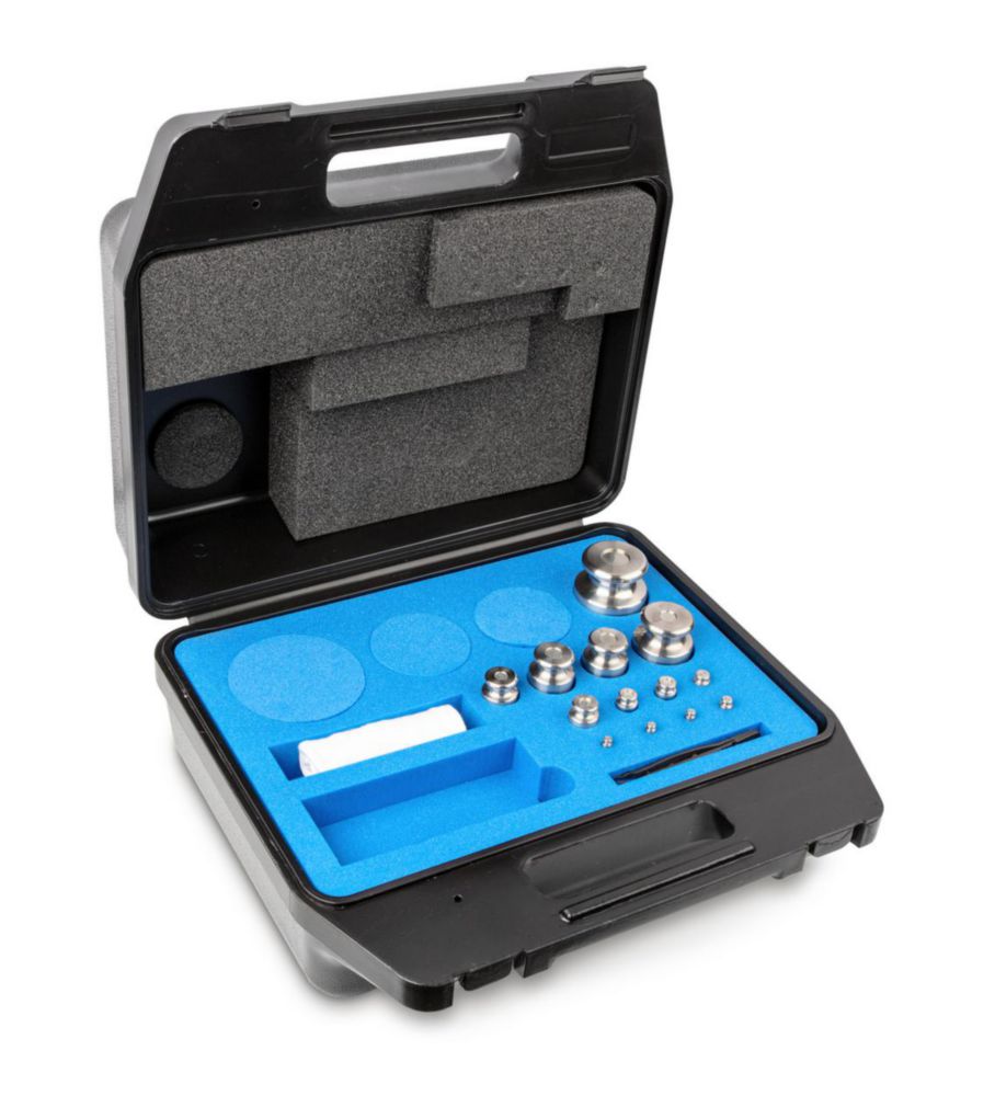 Gewichtssatz F2, 1g...1kg Edelstahl, feingedreht, im Kunststoff-Koffer