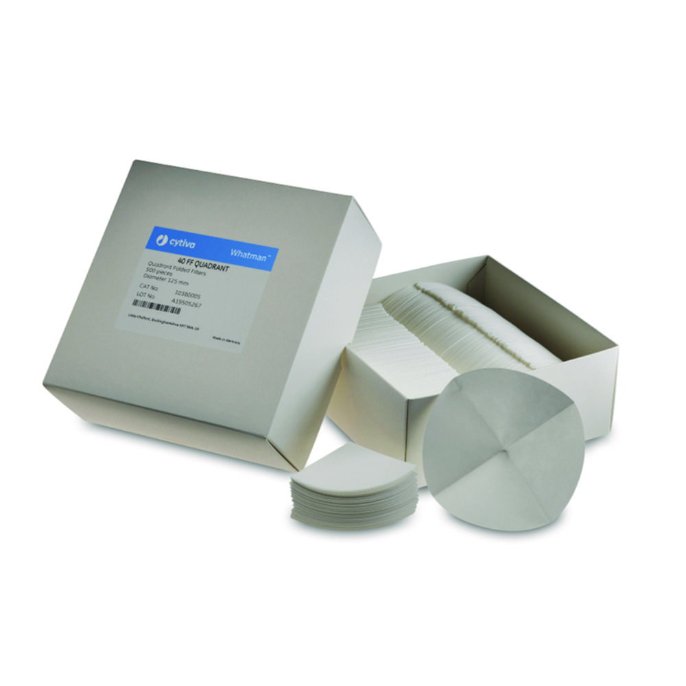 Filtrierpapiere, Rundfilter, quadratisch gefaltet, Zellulose