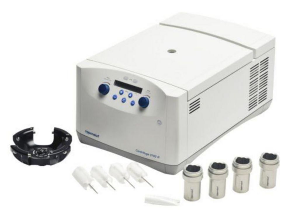 Zentrifuge 5702 R (General Lab Produc), mit Rotor A-4-38 und Adapter für Blutentnahmegefäße